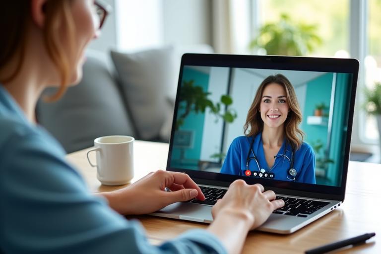 Virtual telehealth consultation session